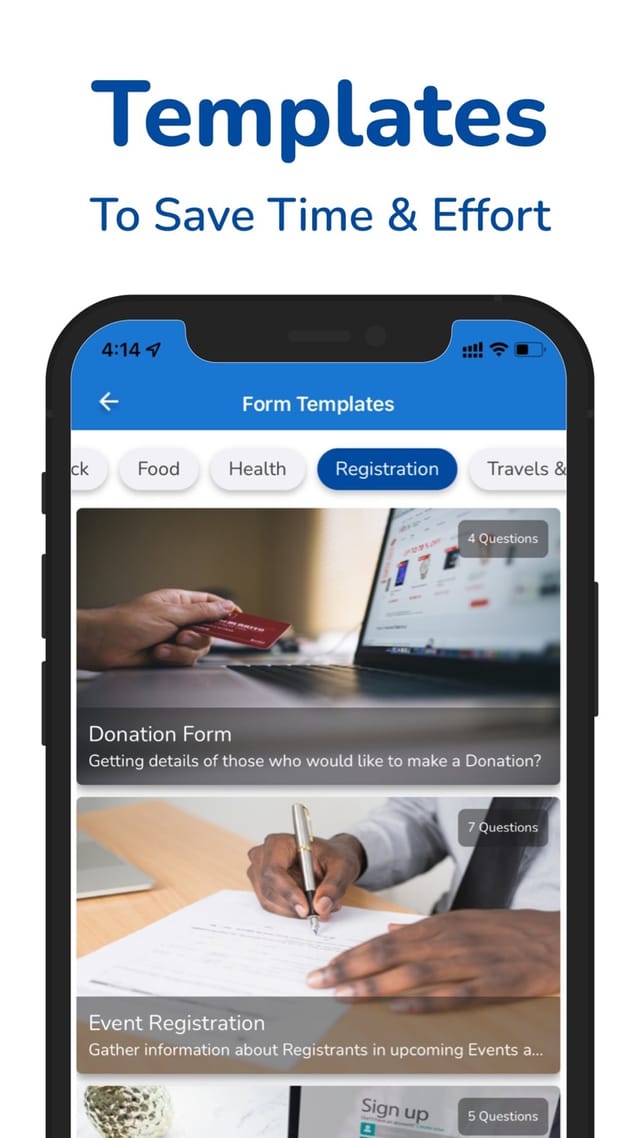 SurveyHeart app: Ready-made templates